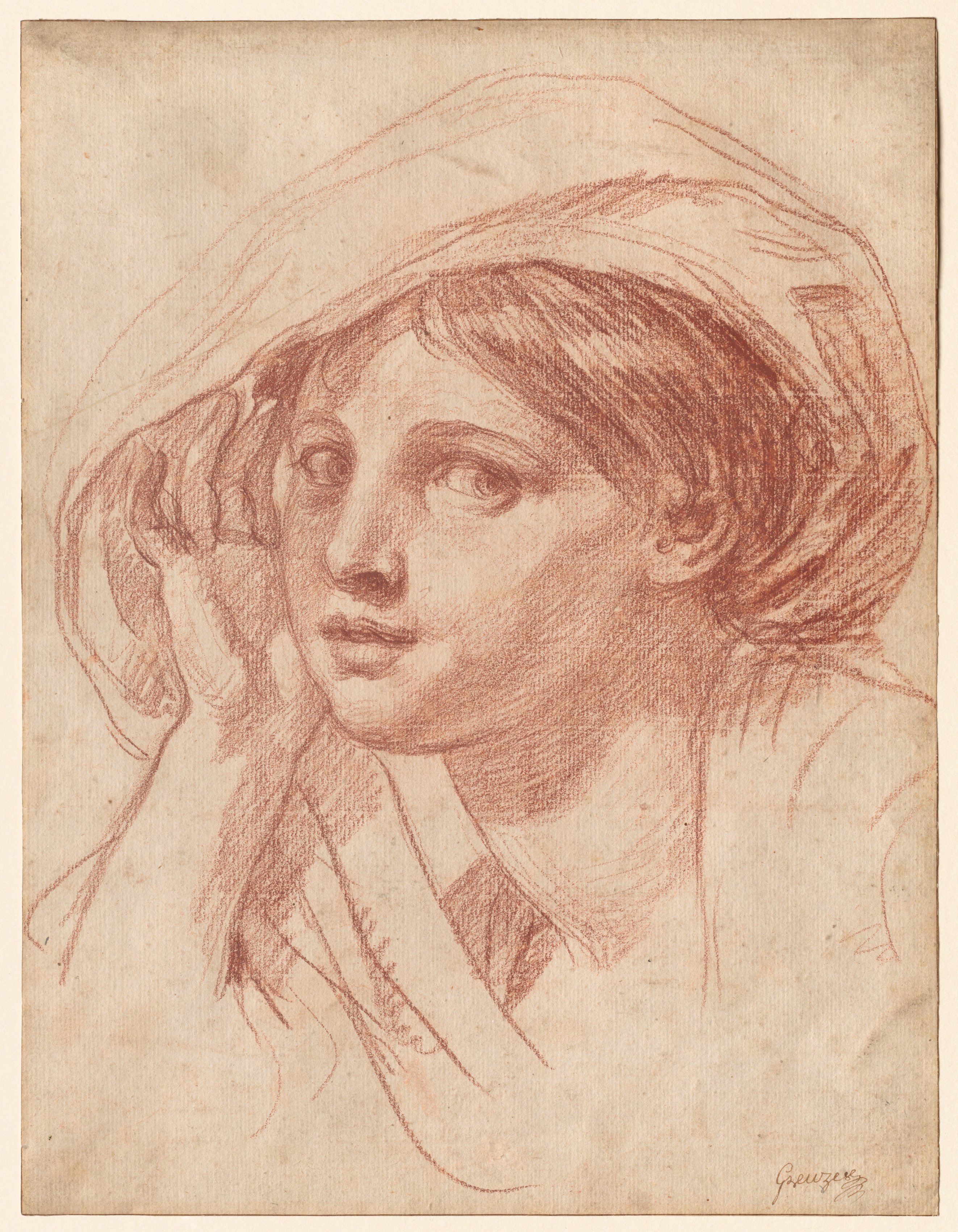 Jean-Baptiste Greuze, Head of a Young Woman