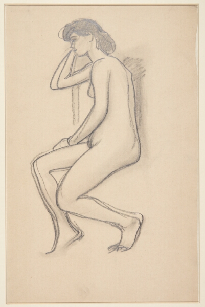 Harald Giersing, Siddende kvindelig model, set fra siden