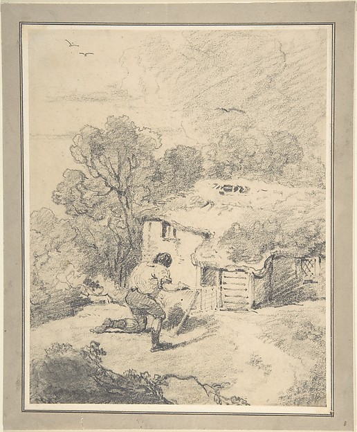 George Morland, Landscape with Figure