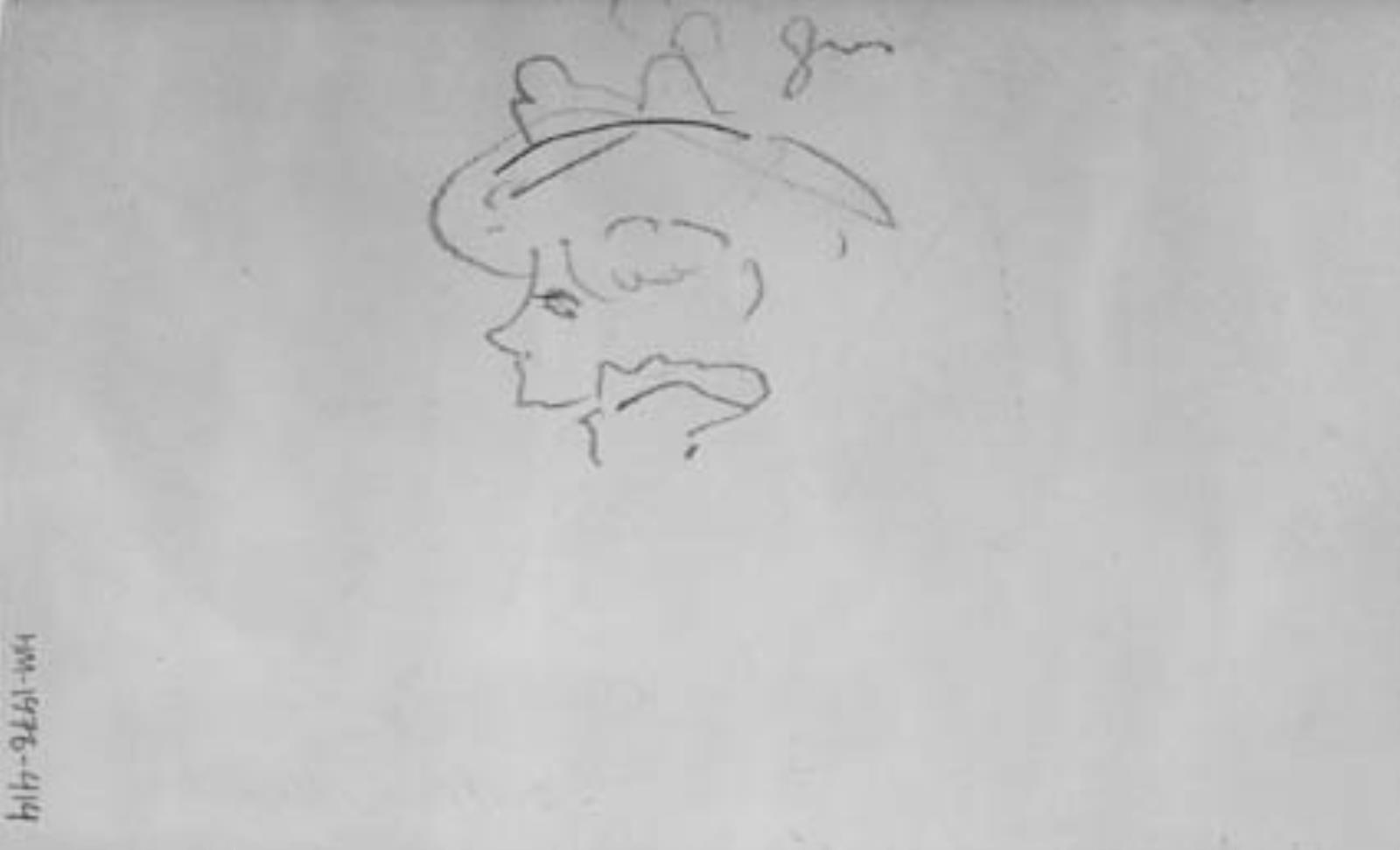 Henri de Toulouse-Lautrec, Skitseret portræt af Mme Brazier i profil mod venstre