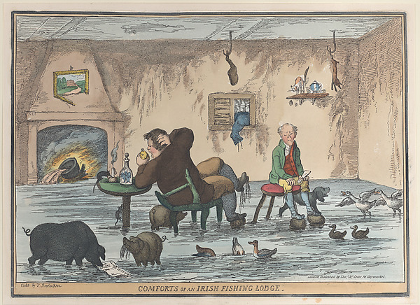 Thomas Rowlandson, Comforts of an Irish Fishing Lodge