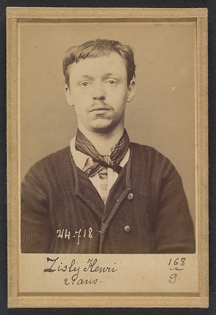 Alphonse Bertillon, Zisly. Henri, Gabriel. 21 ans, né à Paris IVe. Employé de commerce. Anarchiste. 26/2/94.