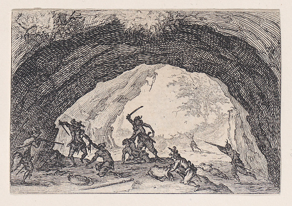 Jacques Callot, La Caverne de Brigands (The Cave of Thieves), from "Les Caprices" Series A, The Florence Set