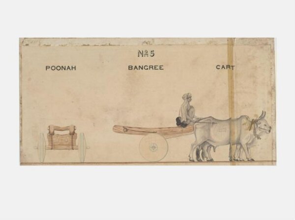 Unknown, One of twenty-one drawings of various types of indigenous conveyance in Poona showing side view and section.