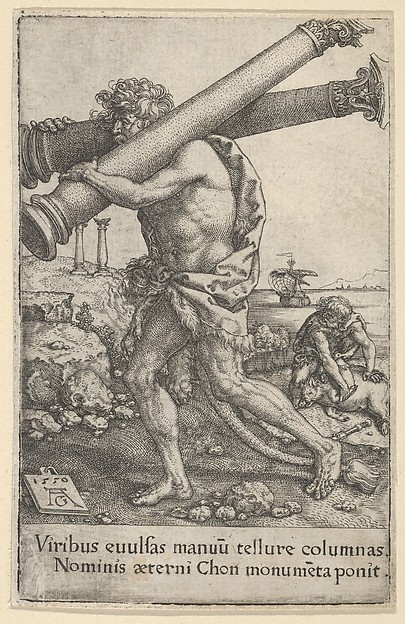 Heinrich Aldegrever, The Pillars of Hercules, from The Labors of Hercules