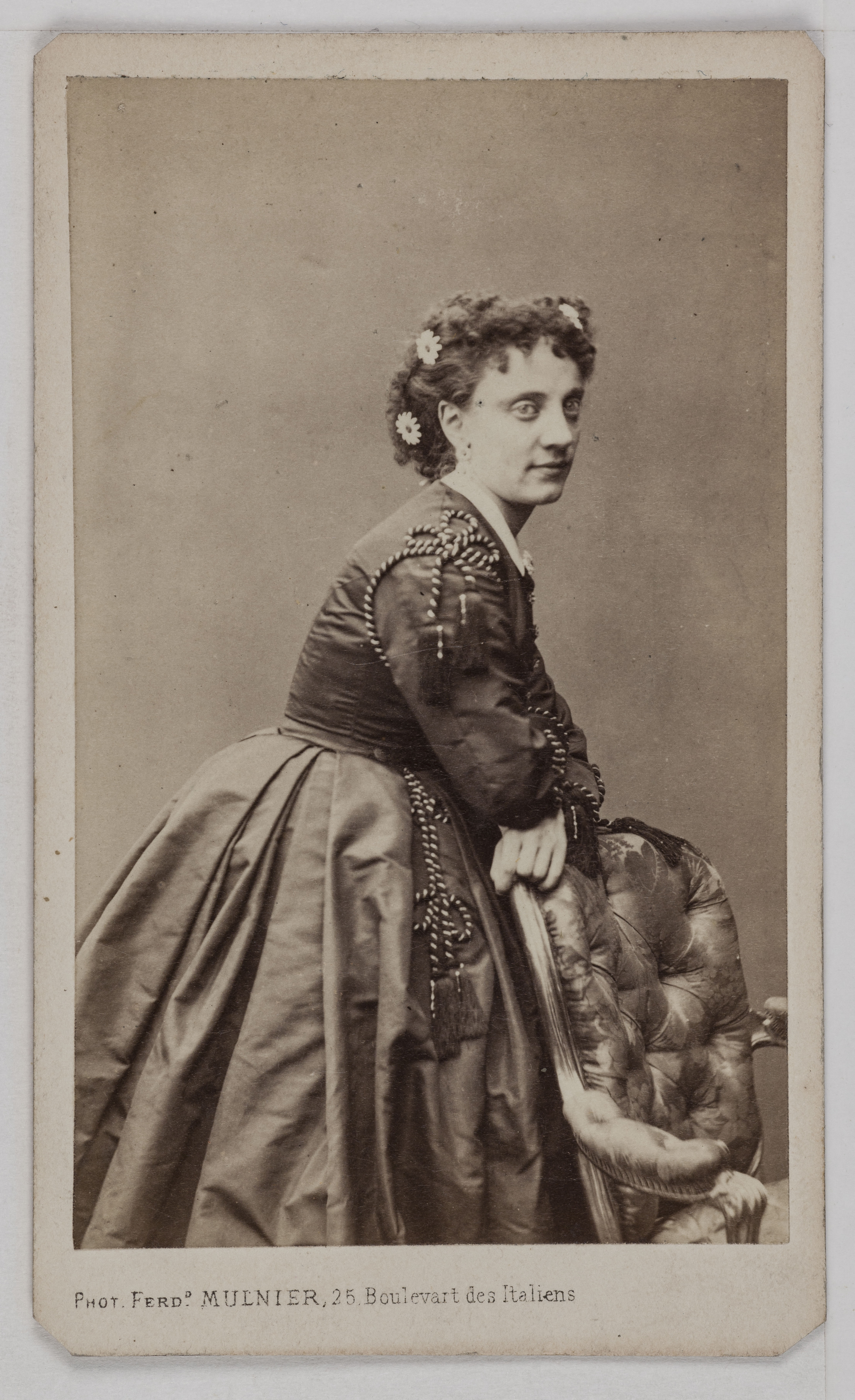 Ferdinand Mulnier, Portrait de Mademoiselle G. Vitali, actrice au Théâtre des Italiens en 1865.