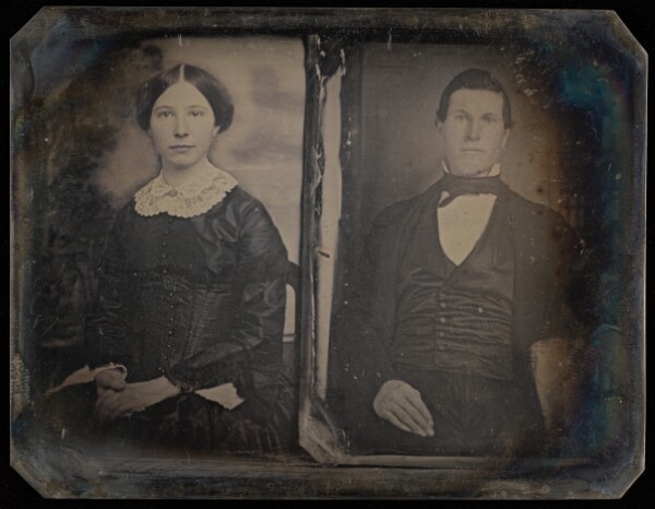 Unknown, [Copy daguerreotype of two daguerreotype portraits]