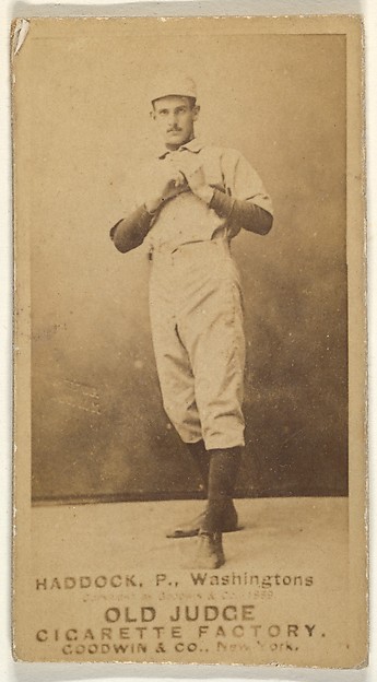 Goodwin & Company, George Silas Haddock, Pitcher, Washington Nationals, from the Old Judge series (N172) for Old Judge Cigarettes