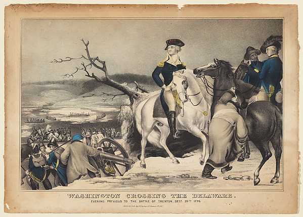 Nathaniel Currier, Washington Crossing the Delaware: Evening Previous to the Battle of Trenton, December 25th, 1776