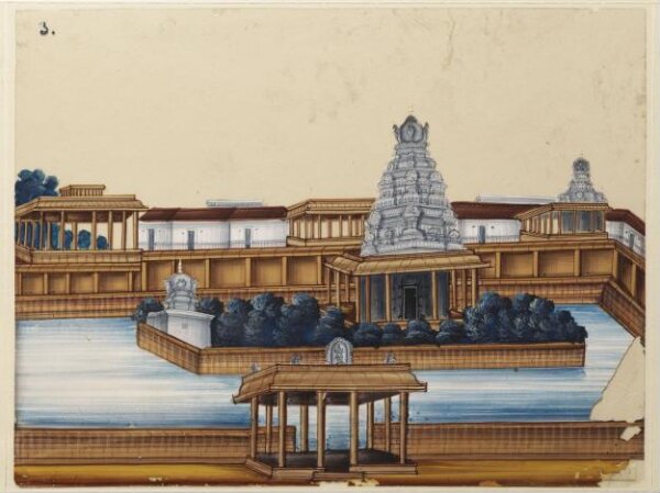 Unknown, One of sixteen paintings of unidentified South Indian temples.