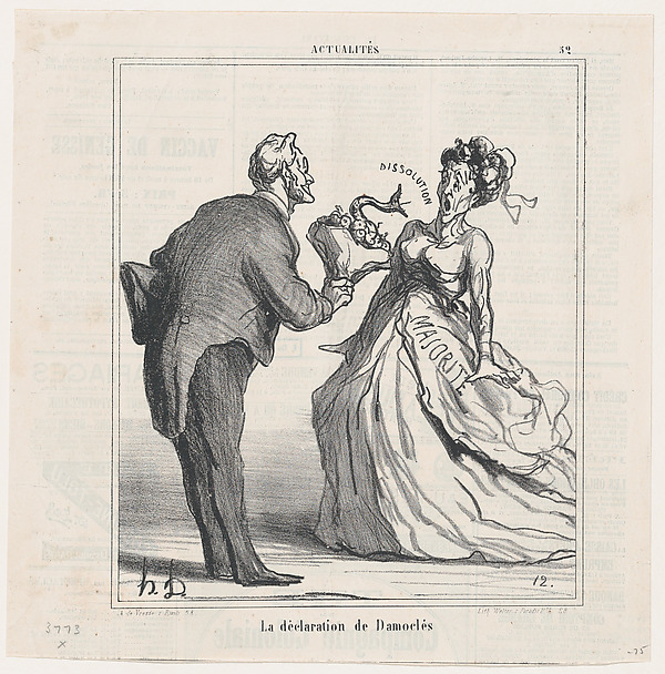 Honoré Daumier, The declaration of Damocles, from "News of the day"
