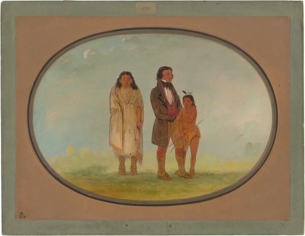 George Catlin, Kaskaskia Chief, His Mother, and Son