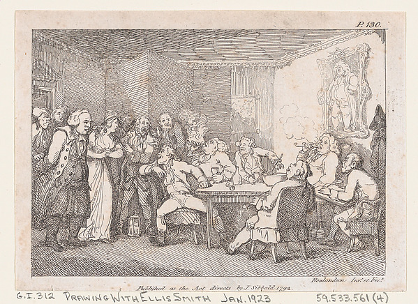 Thomas Rowlandson, Parson Adams & Fanny examined as culprits before the country Justice, from "The Adventures of Joseph Andrews, and his friend Mr Abraham Adams"