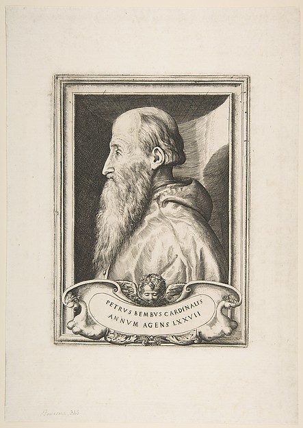 Giulio Bonasone, Portrait of Cardinal Pietro Bembo facing left