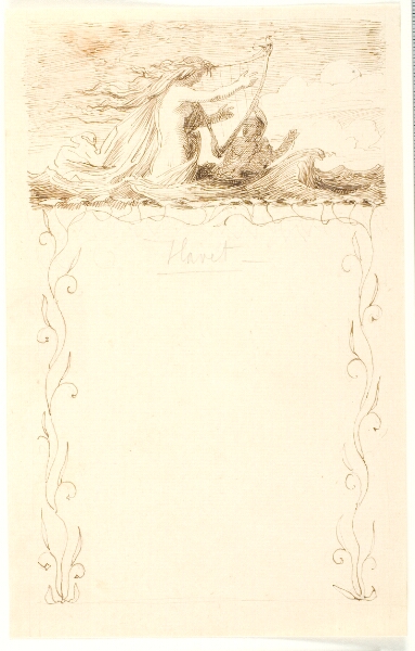 Lorenz Frølich, Vignet med harpespillende havfrue; herunder ornamentindramning