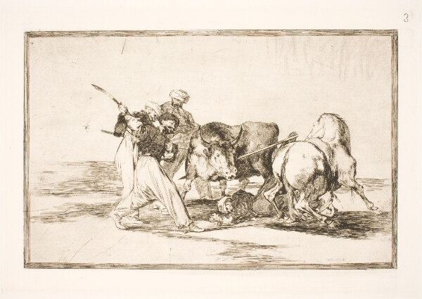Francisco de Goya, De maurere, som slog sig ned i Spanien og opgav Koranens overtro, tilegnede sig denne kunst at jage og spidde en tyr på sletten