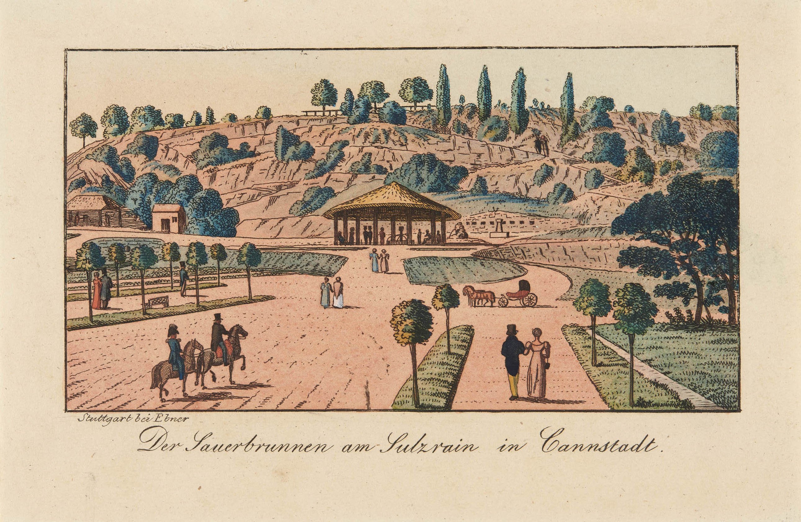 Stuttgart) Ebner (Verlag, "Der Sauerbrunnen am Sulzrain in Cannstadt."