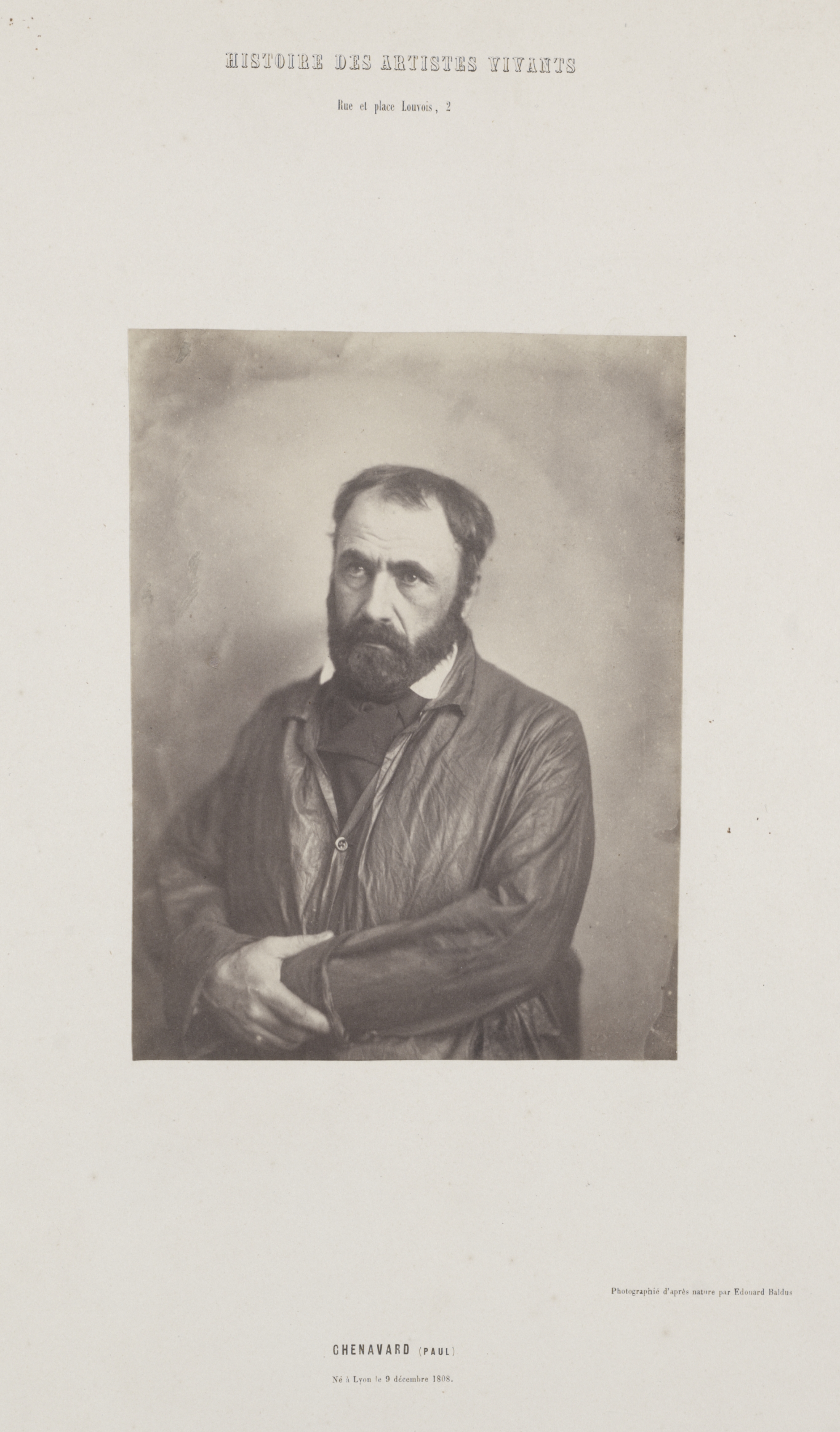 Édouard Baldus, Portrait of Paul Chenavard, from the series "Histoire des Artistes Vivants"