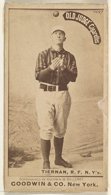 Goodwin & Company, Michael "Silent Mike" Joseph Tiernan, Right Field, New York, from the Old Judge series (N172) for Old Judge Cigarettes