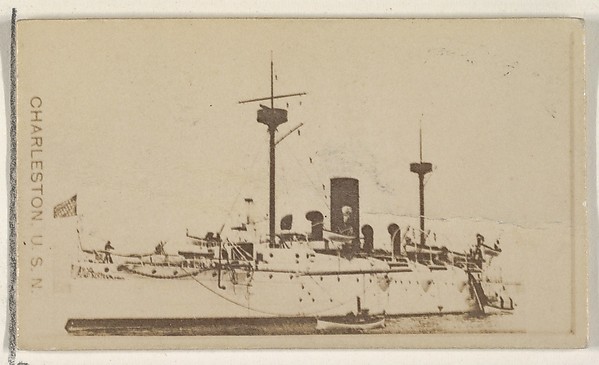 Allen & Ginter, Charleston, U.S.N., from the Famous Ships series (N50) for Virginia Brights Cigarettes