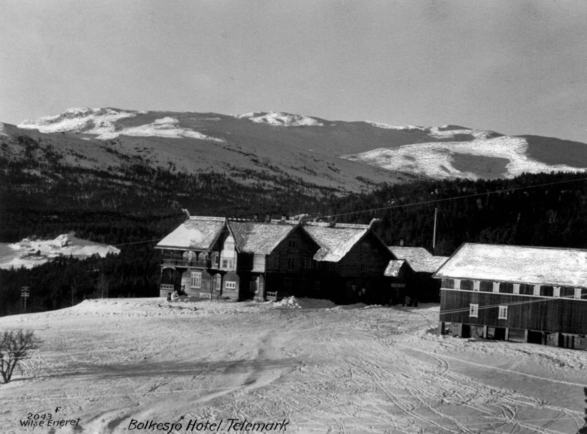 Anders Beer Wilse, Bolkesjø Turisthotell, Notodden, Telemark. Vinterlandskap.