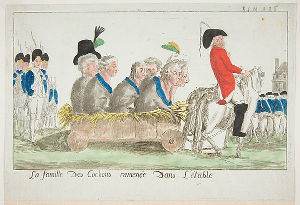 Anonymous, French, 18th century, La famille des Cochons ramenée dans l'étable (The family of pigs pulled to the stable)