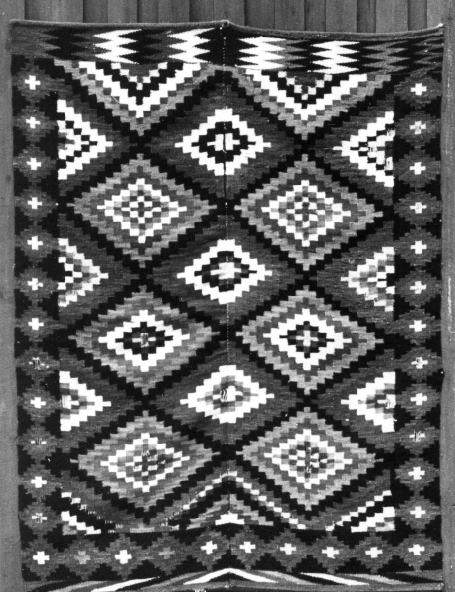Anna Grostøl, Ruteåkle fra ca 1860-tallet. Bjelland, Marnadal, Vest-Agder 1940.