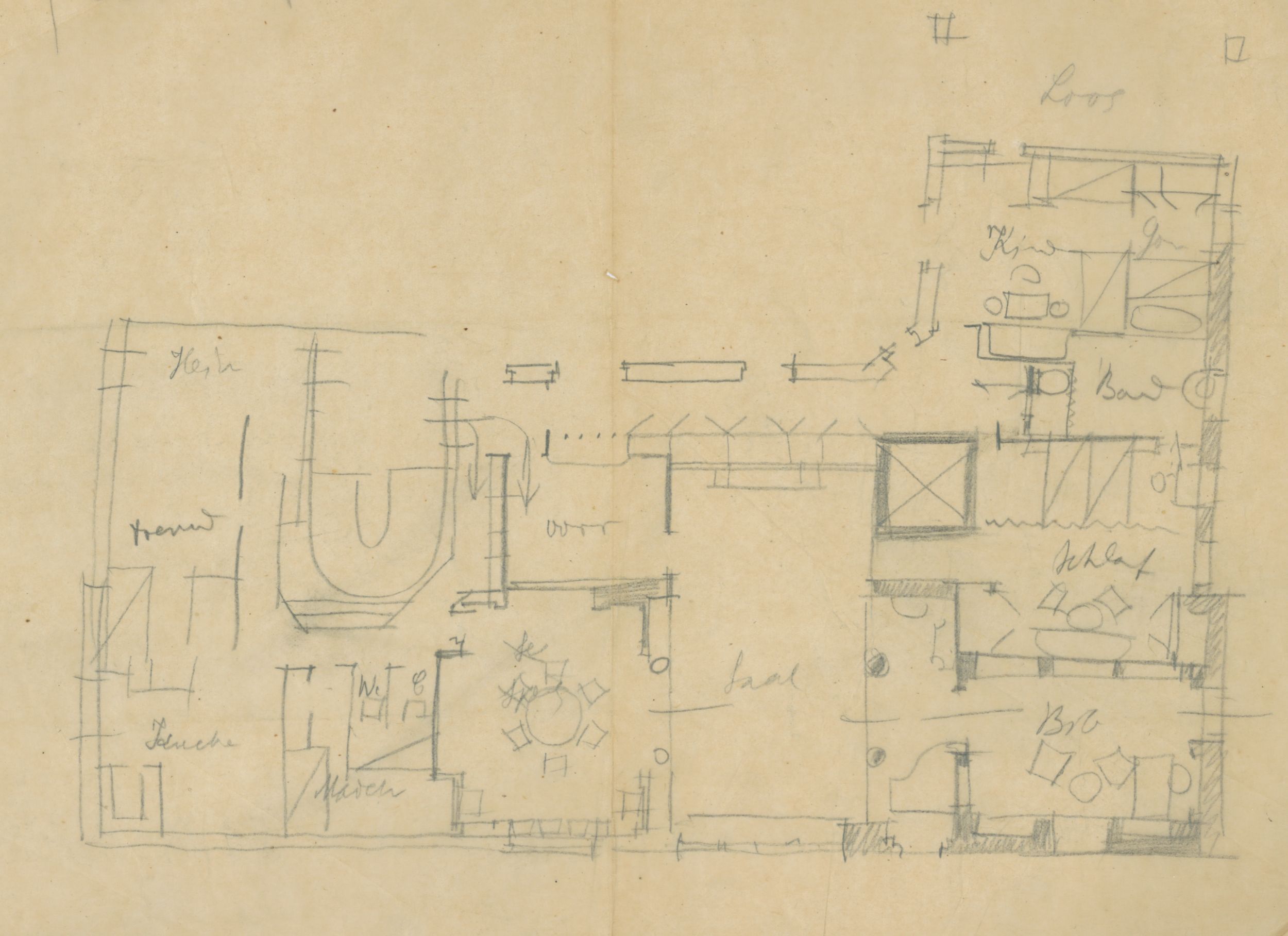 Adolf Loos, Adolf Loos, Studija tlocrta stana