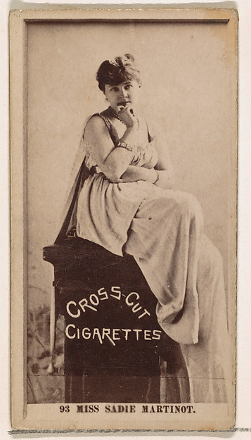 W. Duke, Sons & Co., Card Number 93, Miss Sadie Martinot, from the Actors and Actresses series (N145-2) issued by Duke Sons & Co. to promote Cross Cut Cigarettes