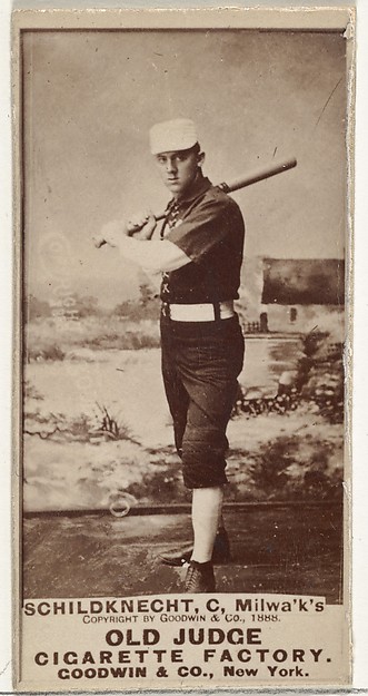 Goodwin & Company, Schildknecht, Catcher, Milwaukee, from the Old Judge series (N172) for Old Judge Cigarettes