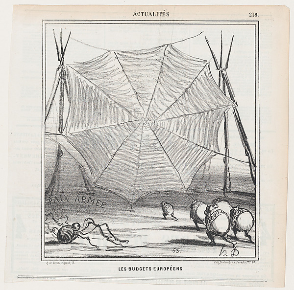 Honoré Daumier, European Budgets, from 'News of the day,' published in "Le Charivari"