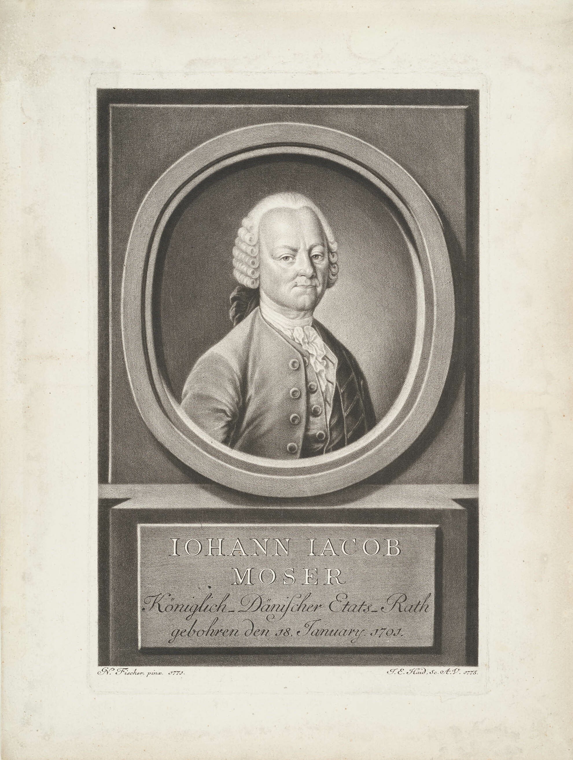 Johann Elias Haid, Bildnis Johann Jacob Moser