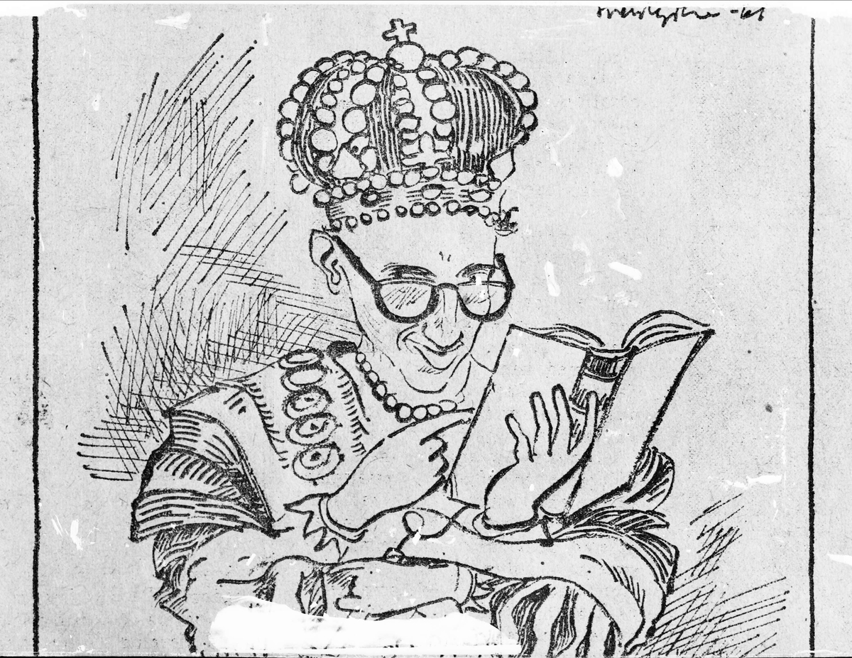 Uppsala-Bild, Karikatyr av Lennart Hirschfeldt, reproduktion, Uppsala april 1961