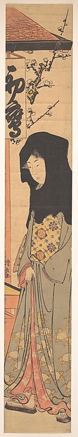 Torii Kiyonaga, A Young Woman with a Black Hood