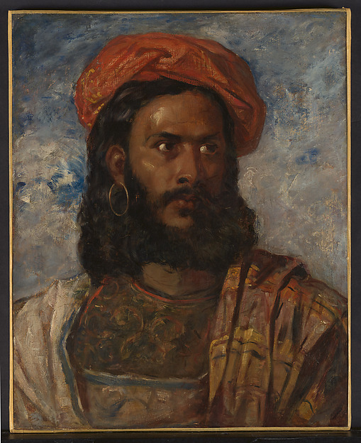 William James Müller, Study of a Man, Bust-Length, in Moorish Costume