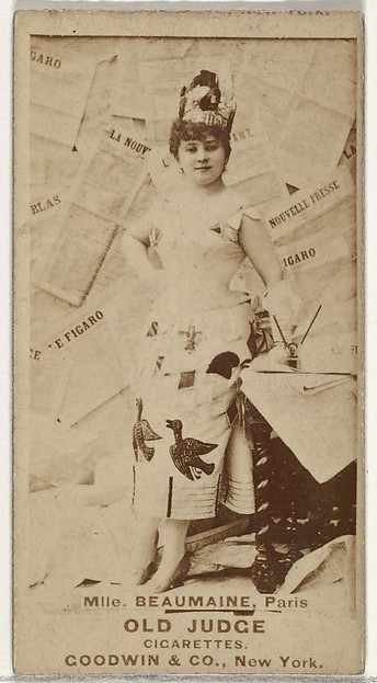 Goodwin & Company, Mlle. Beaumaine, Paris, from the Actors and Actresses series (N171) for Old Judge Cigarettes