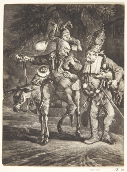 Cornelis Dusart, Vi er syv. Tre tosser, en ugle, et æsel og en gris
