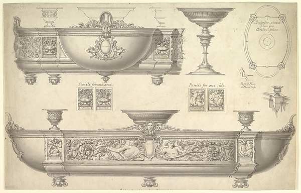 Anonymous, British, 19th century, Design for a Silver Centerpiece