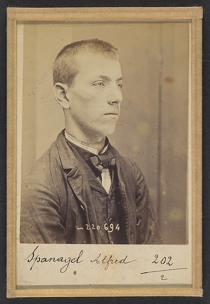 Alphonse Bertillon, Spanagel. Alfred, Vincent. 17 ans, né le 27/5/77 à Paris. Serrurier. Anarchiste. 7/7/94.