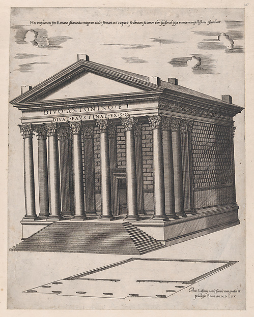 Anonymous, Temple of Antoninus and Faustina, from "Speculum Romanae Magnificentiae"