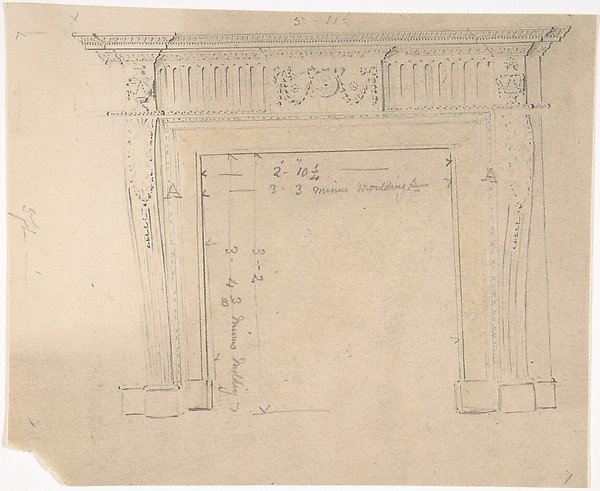 Anonymous, British, 19th century, Design for a Fireplace
