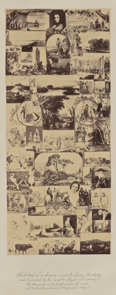 Unknown, First leaf of a Screen, made by Lady Lindsay and presented by her to Mrs LLoyd Lindsay. The drawings are the productions of most of the best Amateurs of the present day.