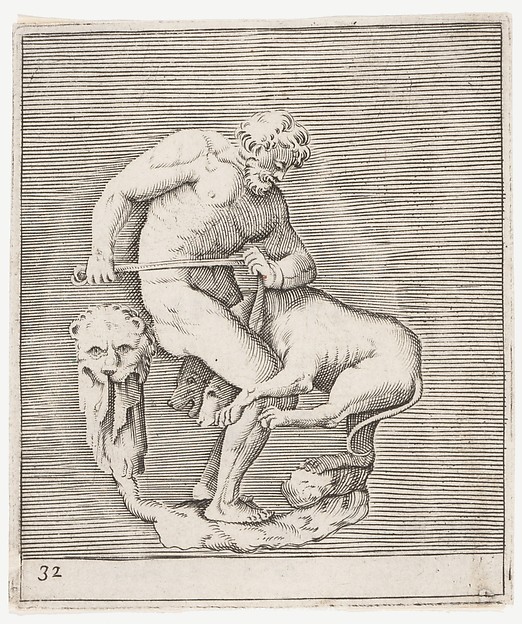Anonymous, Italian, 16th century, Hercules and Cerberus, from "Ex Antiquis Cameorum et Gemmae Delineata"