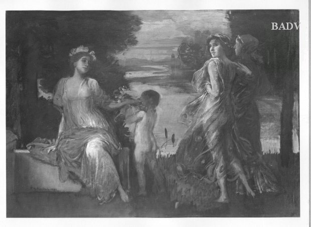 Friedrich August von Kaulbach, Drei Frauengestalten und Kind am Flussufer