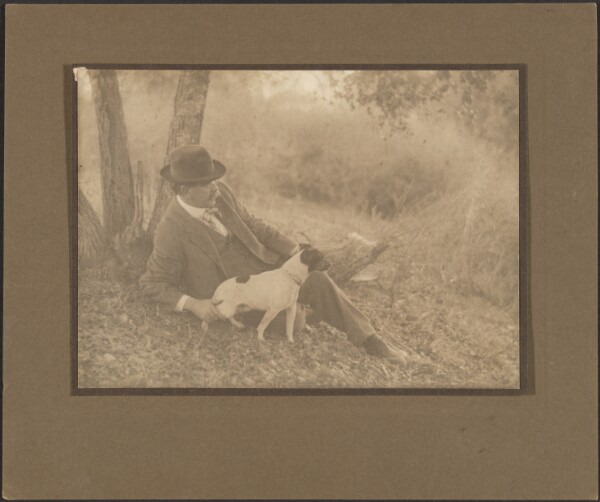 Louis Fleckenstein, [Self-Portrait with Dog]