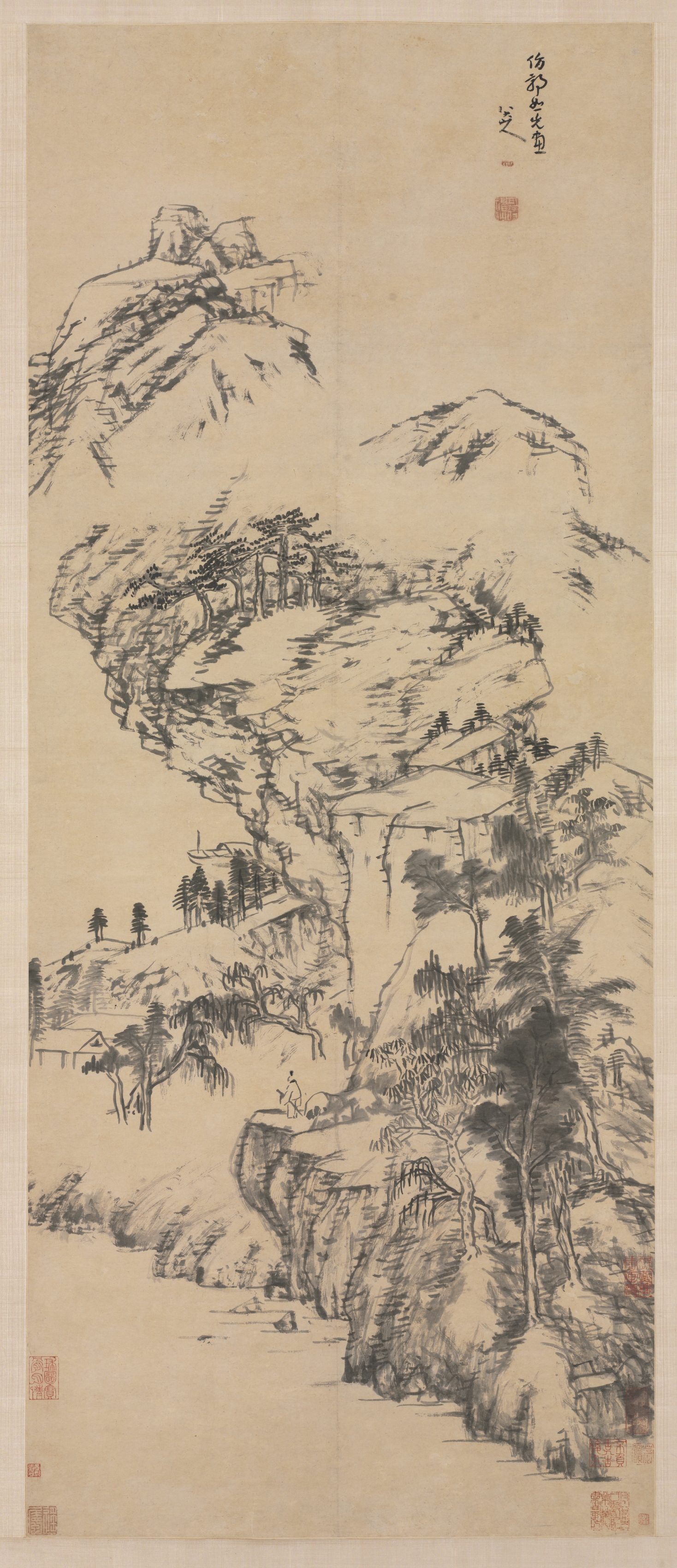 Bada Shanren, Landscape after Guo Zhongshu