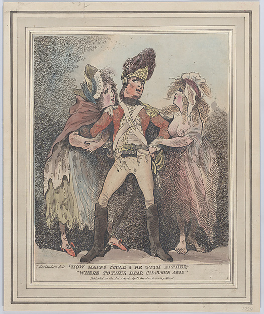 Thomas Rowlandson, How Happy Could I Be With Either, Were t'Other Dear Charmer Away