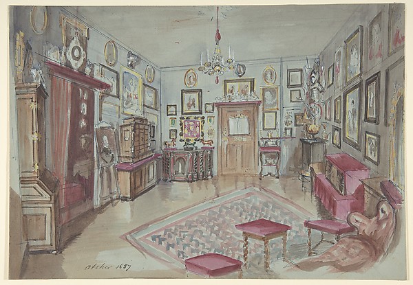 Anonymous, French, 19th century, Drawing of an Interior: Atelier