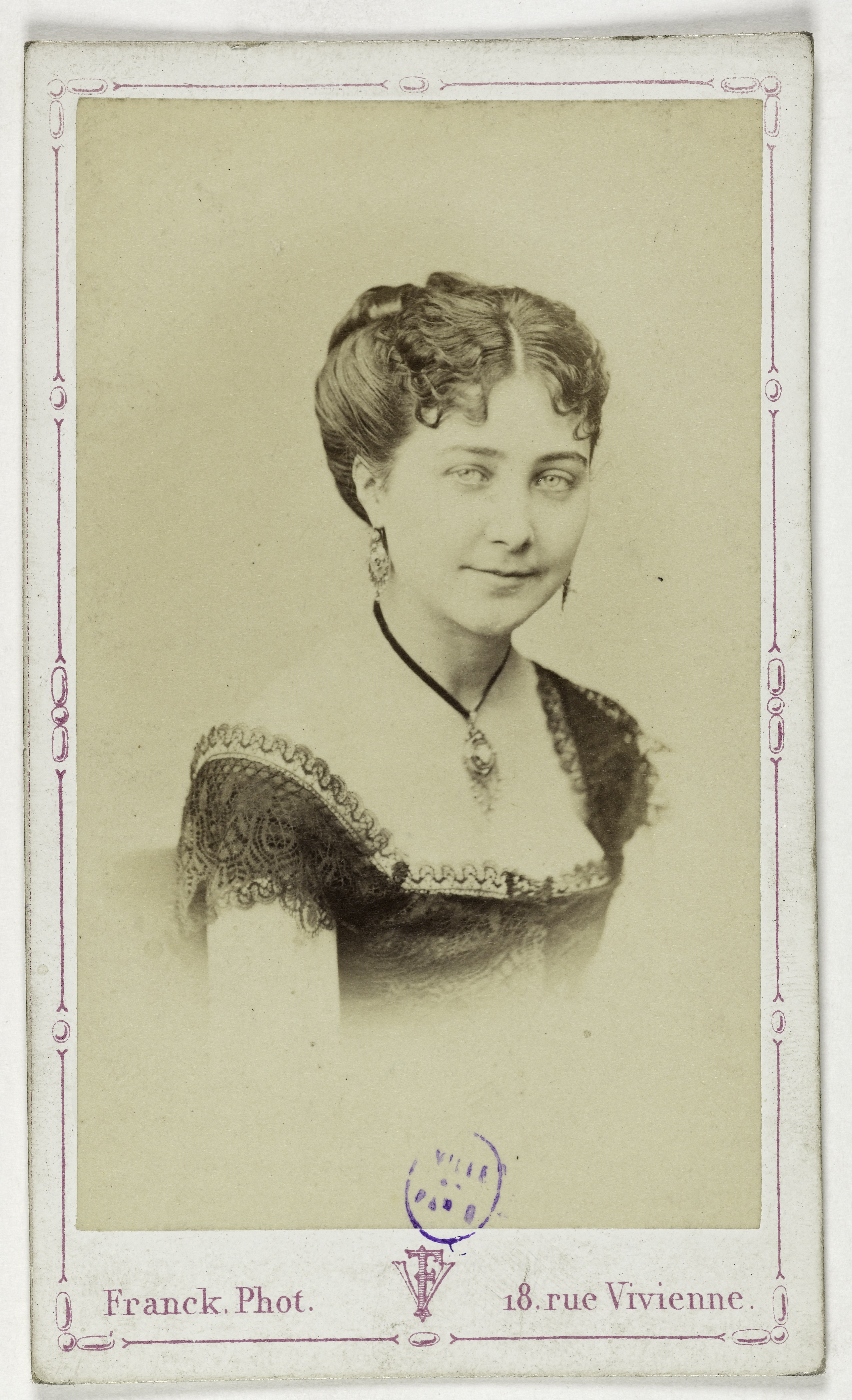 Franck, Portrait de Helmont, dite Marie (M. Hassenbut), actrice