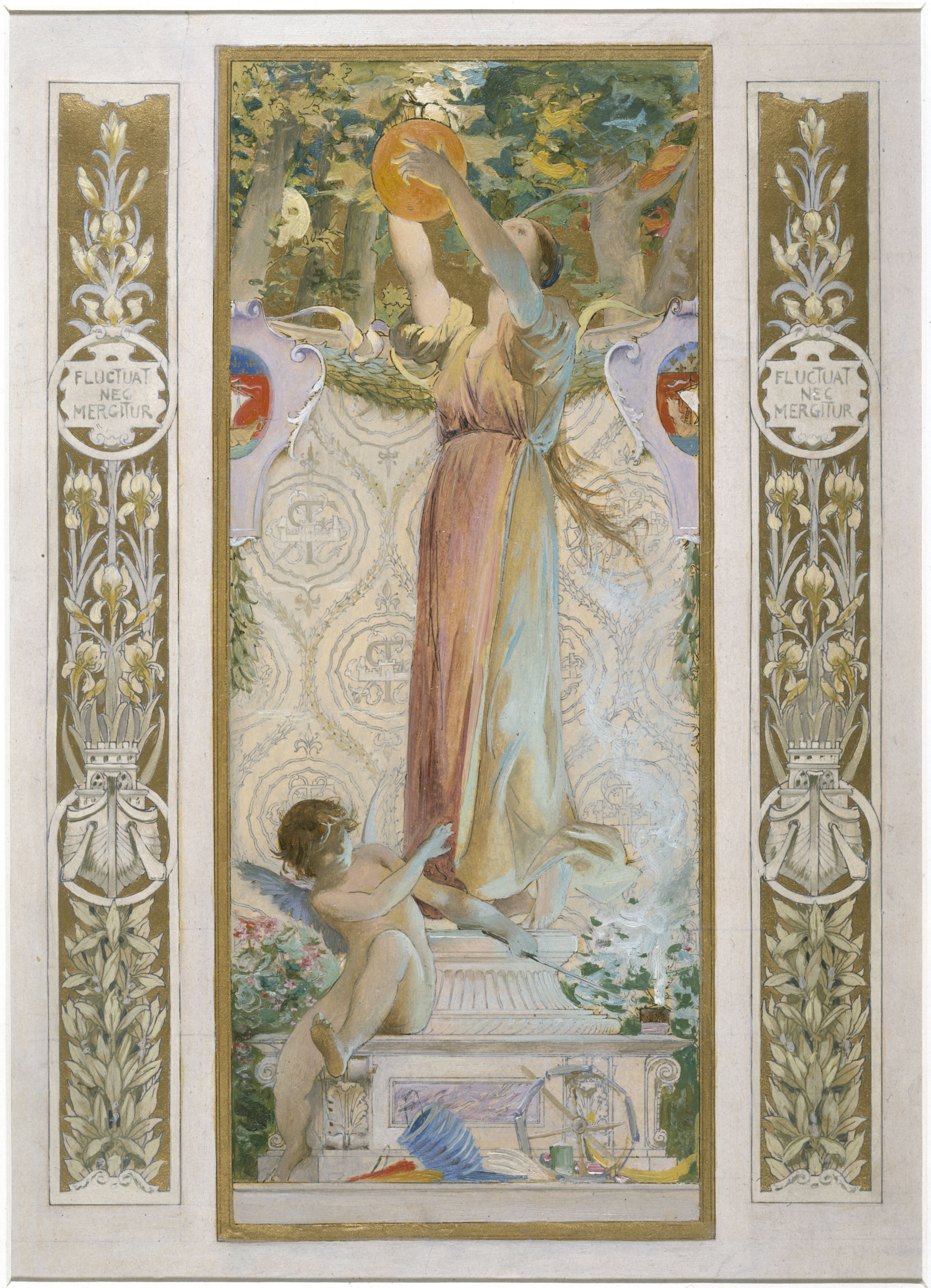 Luc-Olivier Merson, Esquisse pour l'escalier des Fêtes de l'Hôtel de Ville de Paris : L'Eclairage des fêtes